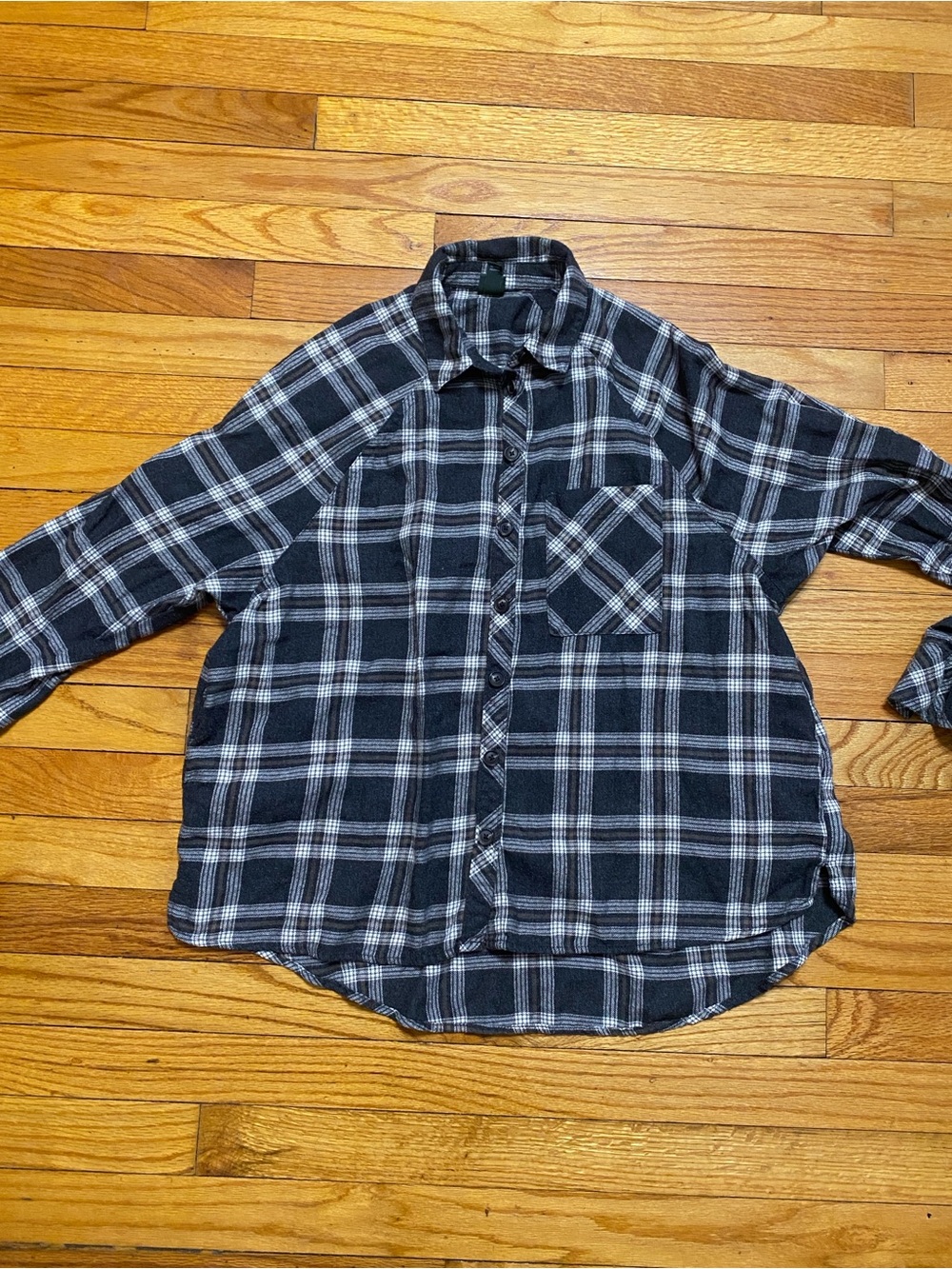 wild fable Black and White Plaid Button-Down Shirt